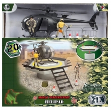 MCTOYS 77063 WORLD PEACEKEEPERS HELIPAD WITH HELICOPTER ( 2 FIGURES INCLUDED )