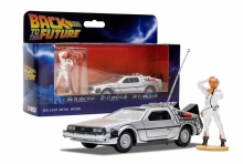 CORGI CC05503 1:36 DELOREAN DMC WITH DOC BROWN FIGURE * BACK TO THE FUTURE * , SILVER