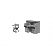 WIZKIDS 73362 DEEP CUTS UNPAINTED MINIATURES DESK & CHAIR