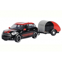 MOTORMAX 79762 1:24 MINI COOPER S COUNTRYMAN WITH TRAILER ( BLACK )