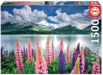 EDUCA 19271 PUZZLE 1500 PIEZAS LUPINS ON THE SHORES OF LAKE SILS SWITZERLAND