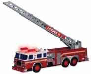 REALTOY RT8801 FDNY FIRE LADDER TRUCK W/LIGHTS & SOUND, 13 PULG LONG (PLASTIC)