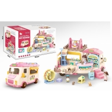 HG G0016 2 IN 1 FREE WHEEL MUSICAL PET HOUSE CAR