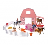 NEWRAY 05786 PINK BARN HORSE SET