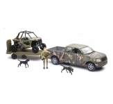 NEWRAY 76456 CAMO PICK UP WITH POLARIS RZR HUNTING SET