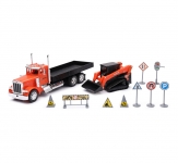 NEWRAY 34023A 77700-12091 1:32 KUBOTA TRACK LOADER W PETERBILT FLATBED