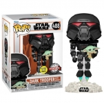 FUNKO 58286 POP STAR WARS MANDALORIAN DARK TROOPER WCHILD ( GW ) * ( LATAM EXCLUSIVO )