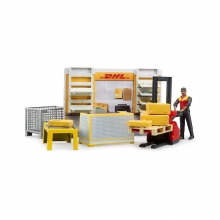 BRUDER 62251 BWORLD DHL SHOP WITH HAND PALLET TRUCK