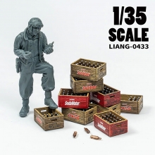 AMMO MIG JIMENEZ LIANG 0433 BEER SODA BOTTLE CRATES WWII X 4 ( SCALE 1/35 )