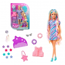 MATTEL HCM88 BARBIE TOTALLY HAIR VESTIDO DE ESTRELLAS AMARILLAS