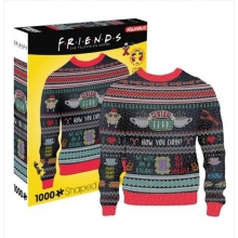 AQUARIUS 58870 FRIENDS UGLY CHRISTMAS SWEATER SHAPED 1000 PIEZAS PUZZLE