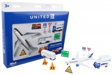 REALTOY RT6261 UNITED AIRLINES B747 DIECAST PLAYSET ( 12PC SET )