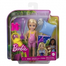 MATTEL HDF77 BARBIE  VAMOS DE CAMPING ! CHELSEA MUECA RUBIA CON ACCESORIOS