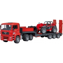 BRUDER 02774 MAN TGA LOW LOADER TRUCK WITH MANITOU TELESCOPIC LOADER MLT 633