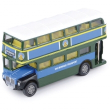 MOTORMAX 79846 5INCH DOUBLE DECKER BUS, DIORAMA * JAMES BOND * * LIVE AND LET DIE * , BLUE GREEN