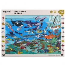 MIDEER MD3247 DISCOVERY PUZZLE BIG ANIAM SMALL ANIMAL FISH AND MARINE MAMMALS 70 PIEZAS