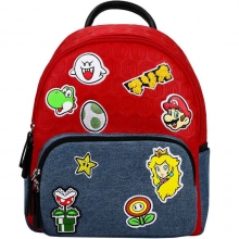 BIOWORLD SUPER MARIO ICON PATCHES MINI BACKPACK