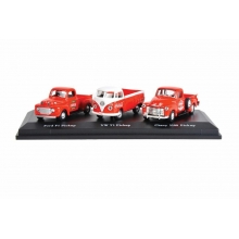 MOTORCITY 472100 1:72 CLASSIC PICKUPS SET A 1948 FORD F1 1962 VW T1 1953 CHEVY 3100