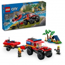 LEGO 60412 CITY CAMION DE BOMBEROS 4X4 CON BARCO DE RESCATE