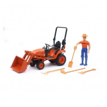 NEWRAY 33433 77700-10056 KUBOTA COMPACT TRACTOR W / FRONT LOADER & FIGURE