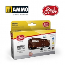 AMMO MIG JIMENEZ AMMOR1010 AMMO RAIL CENTER VAGONES DE MERCANCIAS AMERICANOS