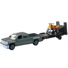 NEWRAY 19535A 1:43 D / C CHEVY SILVERADO PICK UP WITH DIRT BIKE