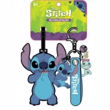 DISNEY FCFI0089WL STITCH 2PC LUGGAGE TAG W / 3PULG KEYCHAIN & CHARM