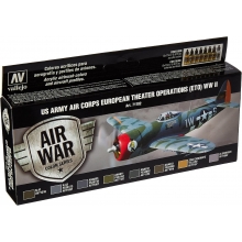 VALLEJO 71182 MODEL AIR SET US ARMY AIR CORPS EUROPEAN THEATER OP ( ETO ) WWII