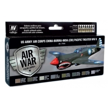VALLEJO 71184 MODEL AIR SET US ARMY AIR CORPS AIR CORPS CHINA - BURMA - INDIA ( CBI ) PACIFIC THEATER WWII