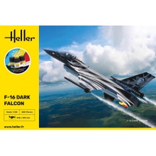 HELLER 35411 1:48 STARTER KIT F 16 DARK FALCON