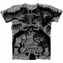 TODO POLERA ONE PIECE LUFY VS KAIDO GRIS TALLA M