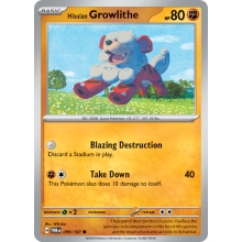 POKEMON TWILIGHT MASQUERADE CARTA HISUIAN GROWLITHE COMUN
