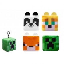 MP 466017 MINECRAFT PLUSH NEW CUBE CLIP ON 8CM 4 ASSORTED MODELS