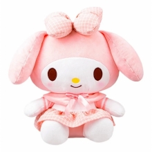 SANRIO K02463A HELLO KITTY MY MELODY 9.5PULG COLL PLUSH PINK DRESS ( LIMITED ACCOUNTS )