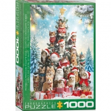 EUROGRAPHICS 6000-6072 CHRISTMAS TREE CATS 1000 PIEZAS