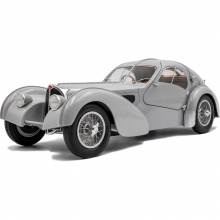 SOLIDO 1802106 1:18 BUGATTI ATLANTIC TYPE 57 SC MAT SILVER 1937