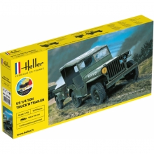 HELLER 57105 1:35 STARTER KIT US 1/4 TON TRUCK N TRAILER