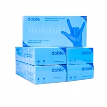 DOBLE GUANTES NITRILO CELESTES TALLA M ( 1 UNIDAD )