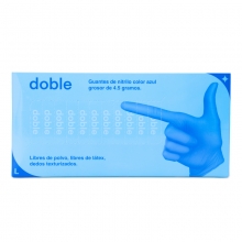 DOBLE GUANTES NITRILO CELESTES TALLA L