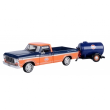 MOTORMAX 79612 1:24 1979 FORD F - 150 CUSTOM PICKUP + OIL TANKER WITH GULF LIVERY