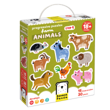BANANAPANDA 49280 PROGRESSIVE PUZZLES FARM ANIMALS 30 PIEZAS STEP 1