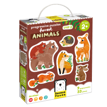 BANANAPANDA 49206 PROGRESSIVE PUZZLE FOREST ANIMALS 33 PIEZAS STEP 3