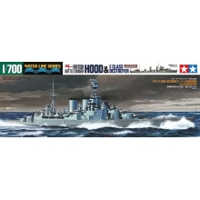 TAMIYA 31806 1:700 BRITISH BATTLE CRUISER HOOD & E CLASS DESTROYER BATTLE OF DENMARK STRAIT WATERLIN