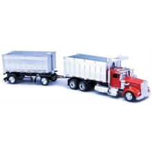 NEWRAY 15223B KENWORTH W900 TWIN DUMP TRUCK