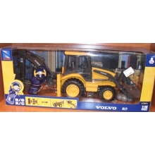 NEWRAY 87913A RC VOLVO BLACKHOE LOADER 1:18